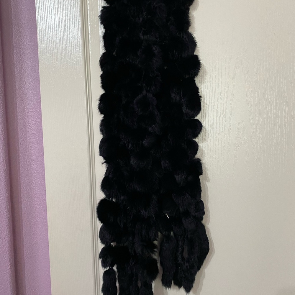 Elegant Black Fur Scarf